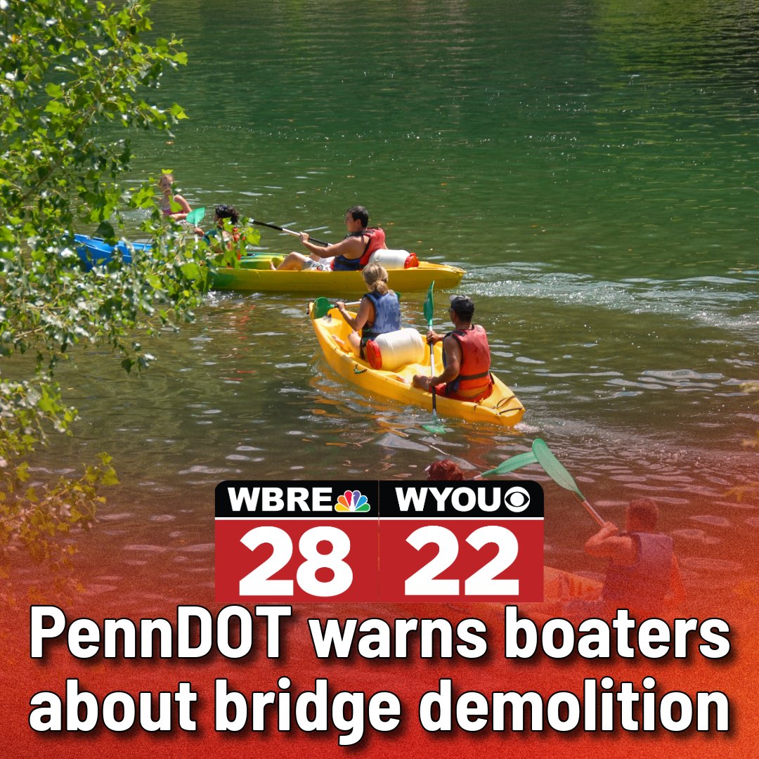PennDOT is cautioning boaters and canoers about a bridge demolition project in Scranton.
READ MORE: pahomepage.com/news/penndot-w…