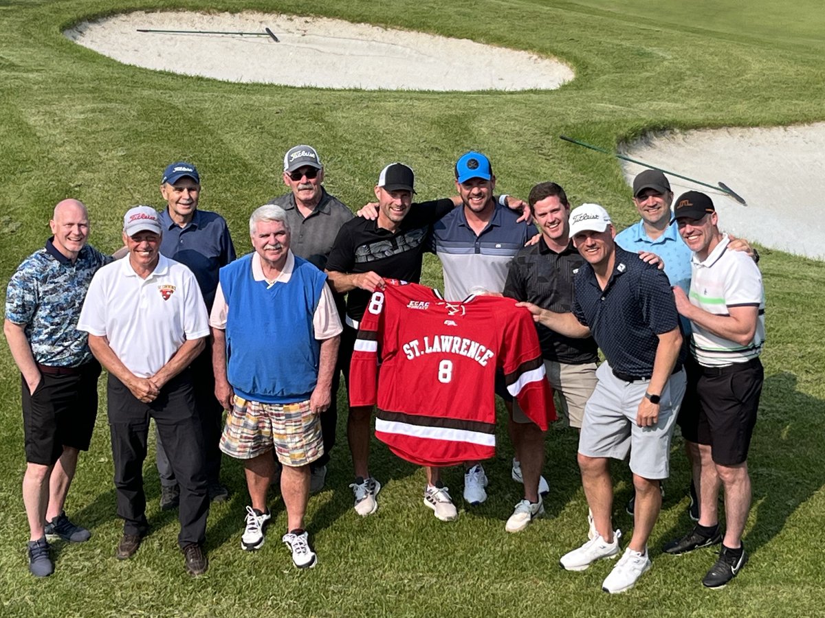 SkatingSaints's tweet image. Thank you to all of the Skating Saints alumni, who came out to Elmira Golf Club yesterday for a day on the links! An extra thank you goes out to @StLawrenceU Hall of Famer, Kyle Rank ‘06 M’07, who hosted the event in his hometown!
#herewegoSAINTS