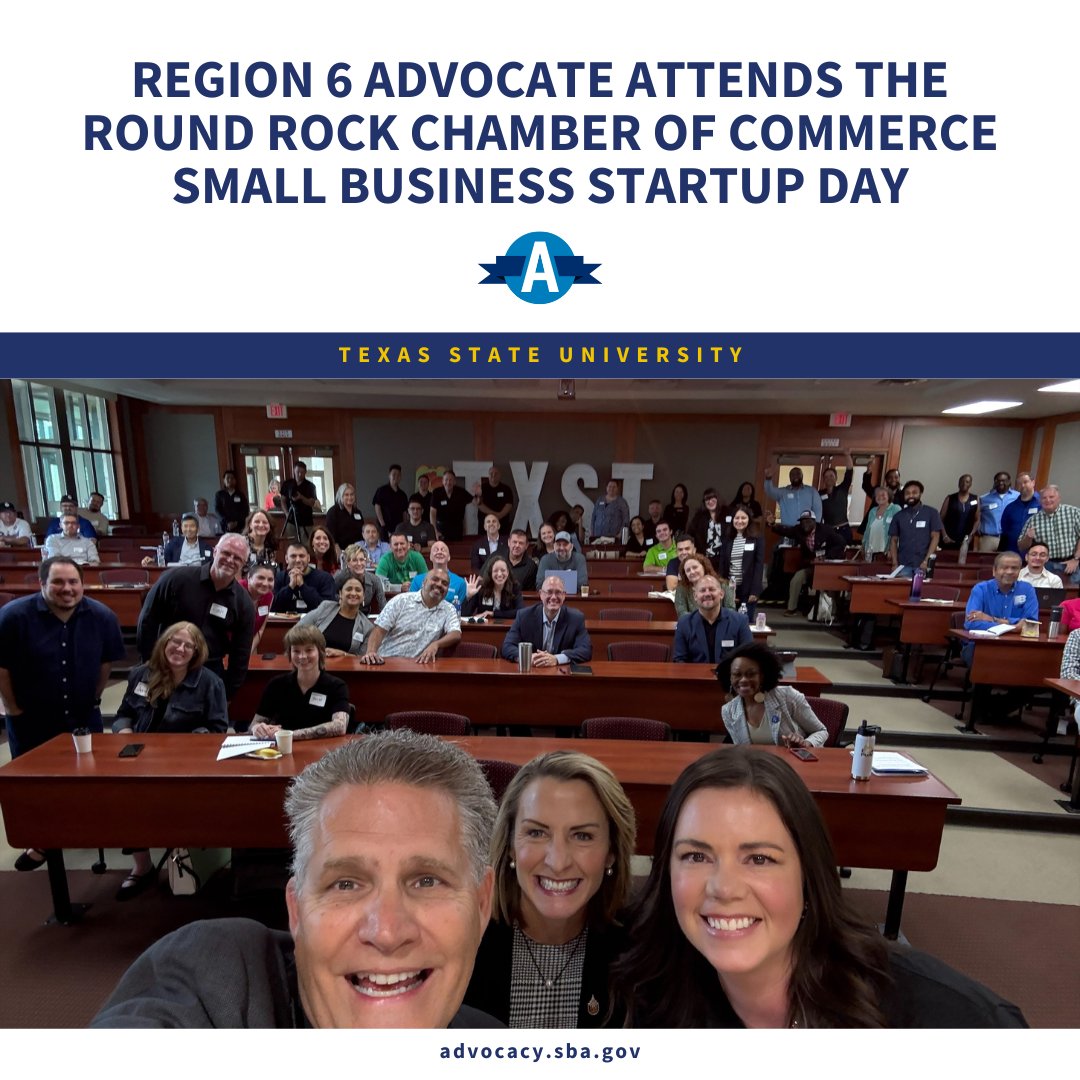 On May 1, Region 6 Advocate William Gravell joined the Round Rock Chamber of Commerce for their Small Business Startup Day at Texas State University.

The event closed with an exciting pitch competition, where a small business received a $10,000 award to help fuel their journey.