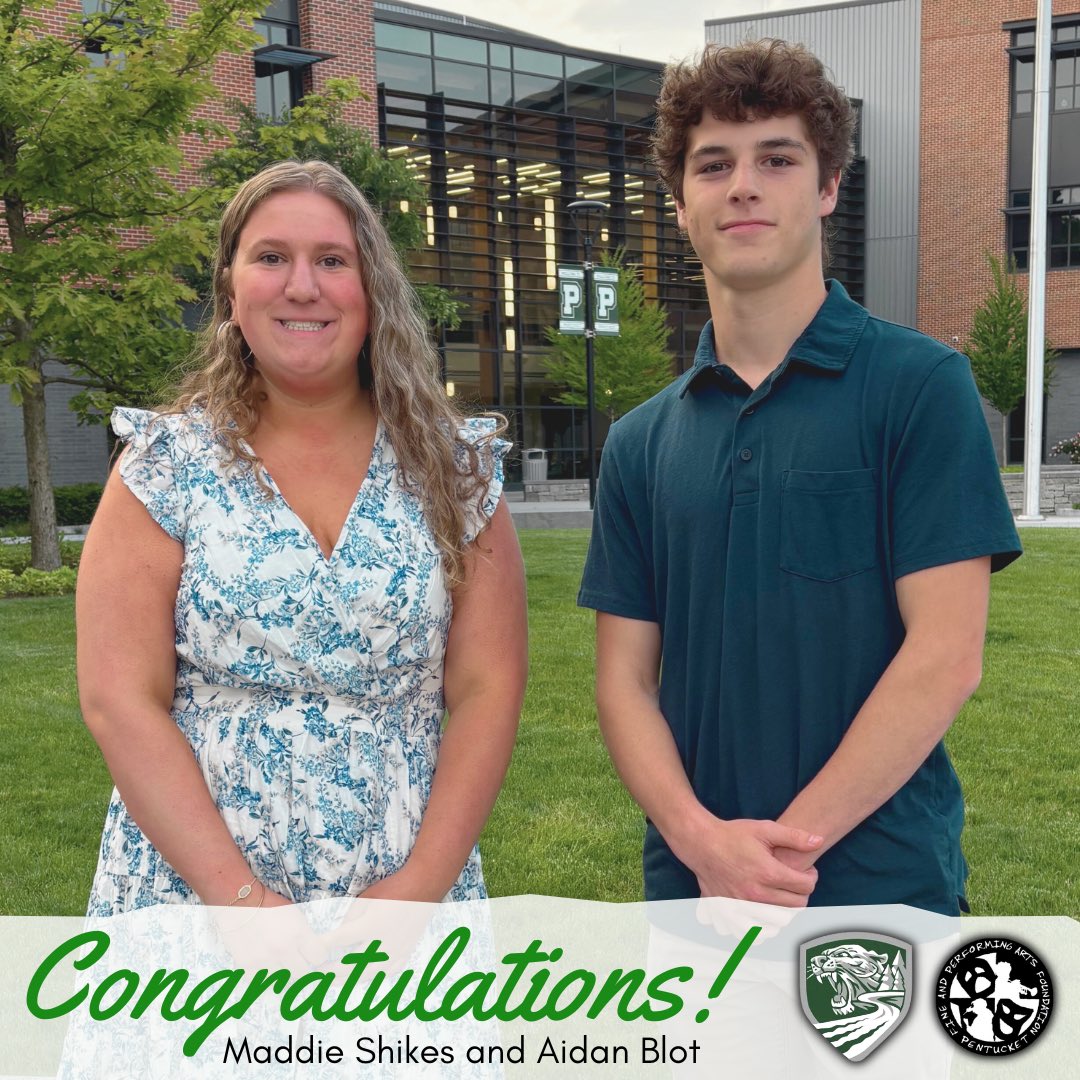 Congratulations to our 2025 Pentucket Arts Foundation scholarship recipients, Maddie Shikes and Aidan Blot!

We are thrilled and honored to recognize their remarkable talent and look forward to seeing their future accomplishments in the arts! 🎨🎭🎼