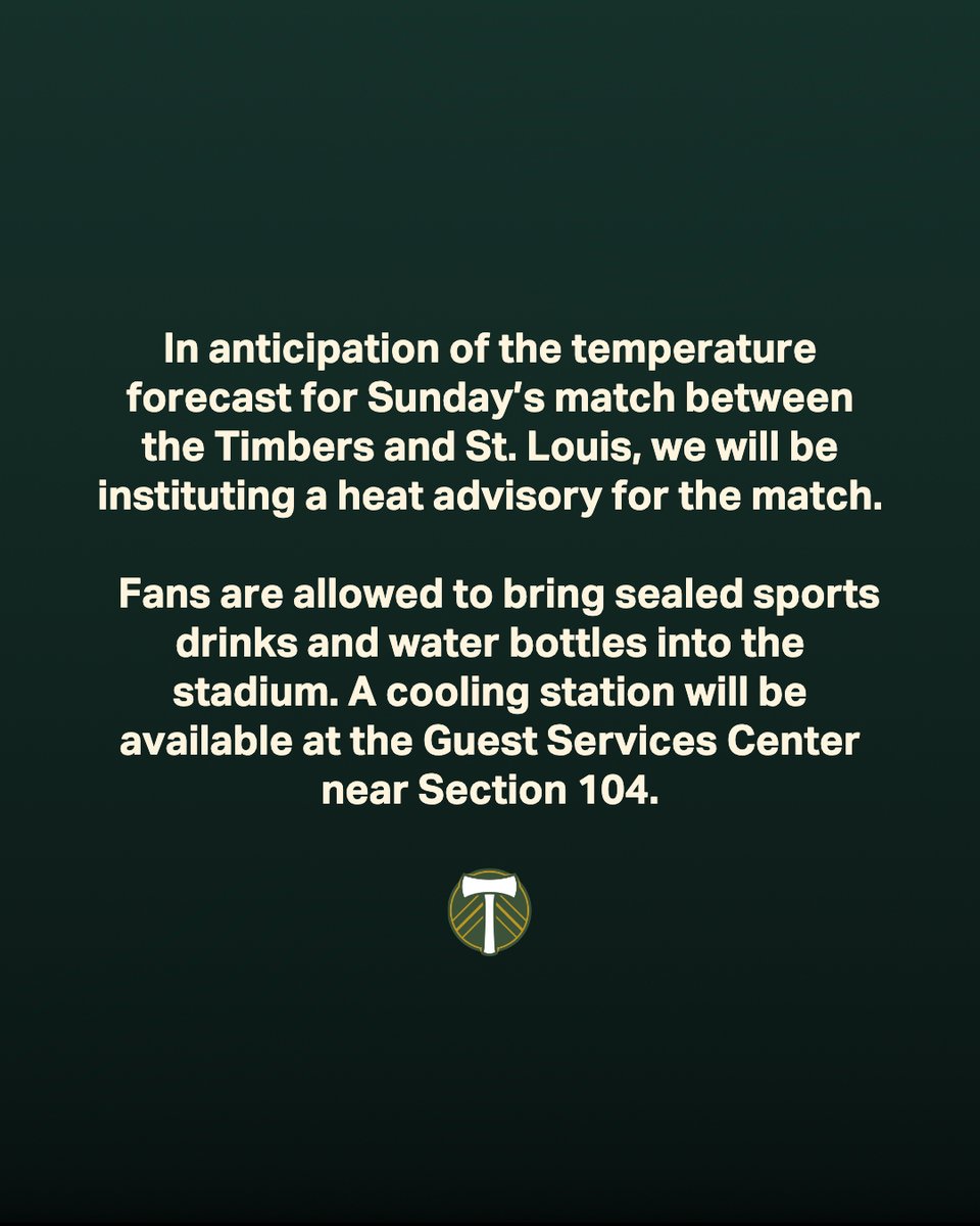 A heat advisory has been issued for Sunday's Match ⤵️