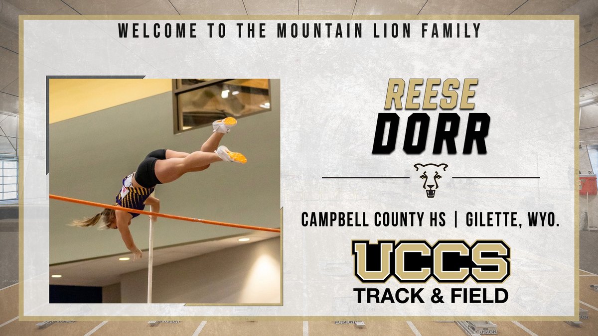 UCCS Athletics (@gomountainlions) on Twitter photo Welcome to the <a href="/UCCSTRACK/">UCCS Track & Field</a> Mountain Lion Family, Reese!
Reese Dorr (Gilette, Wyo. / Campbell County HS)
#GoMountainLions #SigningDay Welcome to the <a href="/UCCSTRACK/">UCCS Track & Field</a> Mountain Lion Family, Reese!
Reese Dorr (Gilette, Wyo. / Campbell County HS)
#GoMountainLions #SigningDay