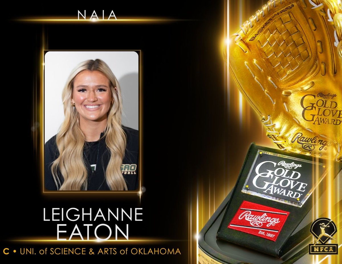 Rawlings Softball (@rawlingssb) on Twitter photo 2025 NAIA ๐ฅ๐ฎ๐๐น๐ถ๐ป๐ด๐ ๐๐ผ๐น๐ฑ ๐๐น๐ผ๐๐ฒ ๐๐๐ฎ๐ฟ๐ฑ Winner: C- Leighanne Eaton ๐
#RawlingsGoldGloveAward x <a href="/NFCAorg/">National Fastpitch Coaches Association</a> | <a href="/DroverAthletics/">USAO Drover Athletics</a>
Show Less 2025 NAIA ๐ฅ๐ฎ๐๐น๐ถ๐ป๐ด๐ ๐๐ผ๐น๐ฑ ๐๐น๐ผ๐๐ฒ ๐๐๐ฎ๐ฟ๐ฑ Winner: C- Leighanne Eaton ๐
#RawlingsGoldGloveAward x <a href="/NFCAorg/">National Fastpitch Coaches Association</a> | <a href="/DroverAthletics/">USAO Drover Athletics</a>
Show Less
