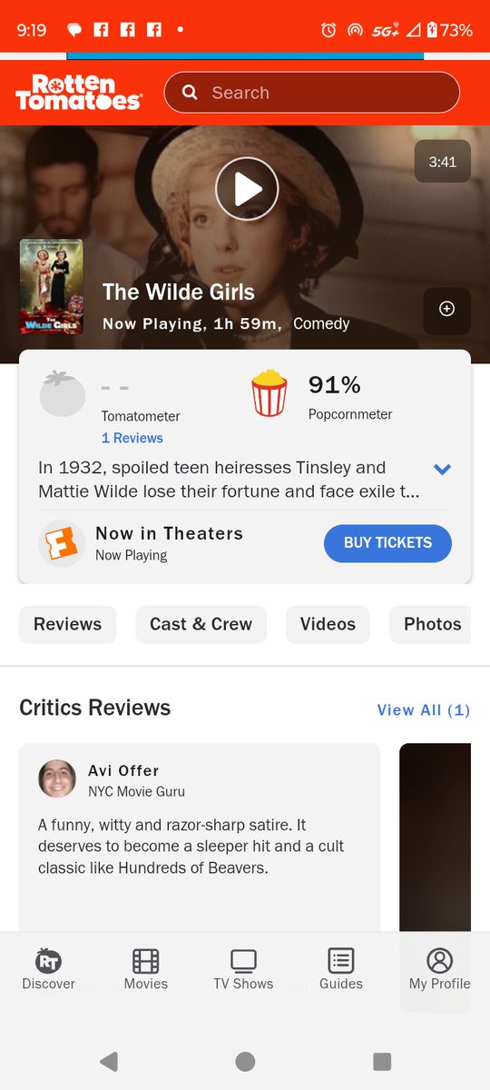 First <a href="/RottenTomatoes/">Rotten Tomatoes</a> critic review just dropped! #AviOffer says The Wilde Girls is "A funny, witty and razor-sharp satire. It deserves to become a sleeper hit and a cult classic like Hundreds of Beavers."
NOW PLAYING 
CINEMA VILLAGE
22 East 12th Street rottentomatoes.com/m/the_wilde_gi…