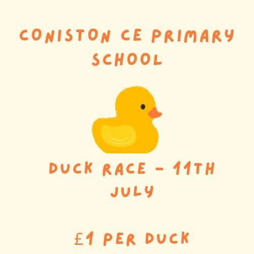 Coniston Primary Sch (@conistonschool) on Twitter photo Duck Race tickets have gone home today with all pupils. Our 11 Year 6 children and their parents will have lots of ducks to chase down the beck on Friday 11th July🦆🙌🏻😆
Anyone in the community wishing to purchase tickets, please contact admin@coniston.cumbria.sch.uk
Thank you! Duck Race tickets have gone home today with all pupils. Our 11 Year 6 children and their parents will have lots of ducks to chase down the beck on Friday 11th July🦆🙌🏻😆
Anyone in the community wishing to purchase tickets, please contact admin@coniston.cumbria.sch.uk
Thank you!