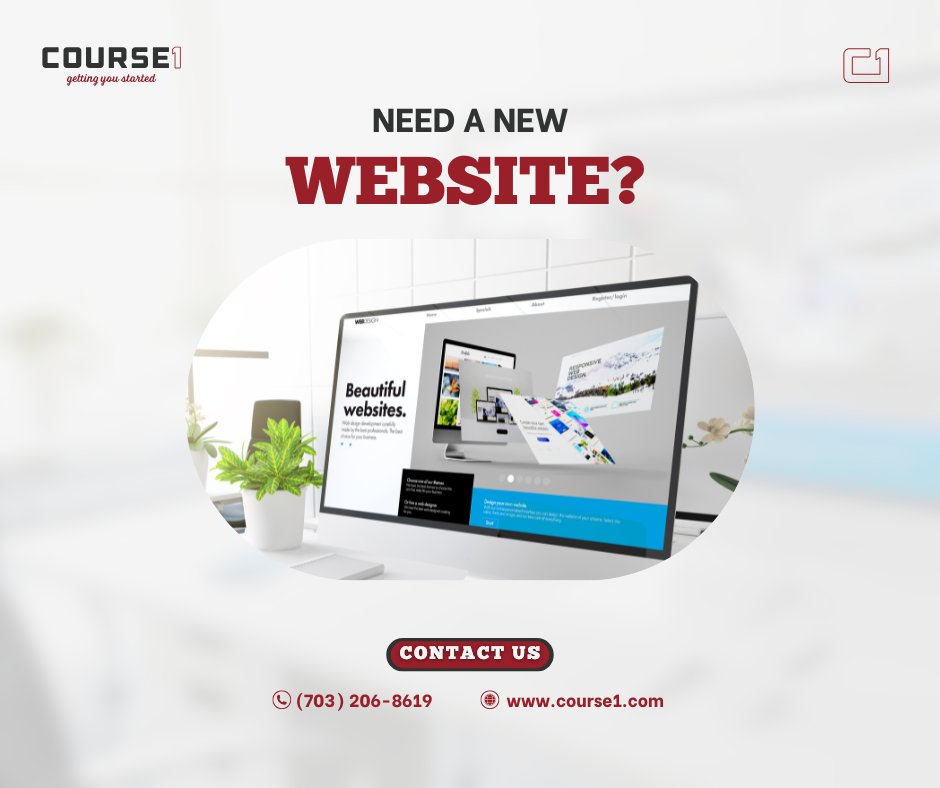 Websites that work as hard as you do! Course1 builds fast, stunning sites designed to convert visitors into customers. From sleek portfolios to powerful e-commerce—we’ve got you covered.
Free consultation! #WebDesign #Course1
