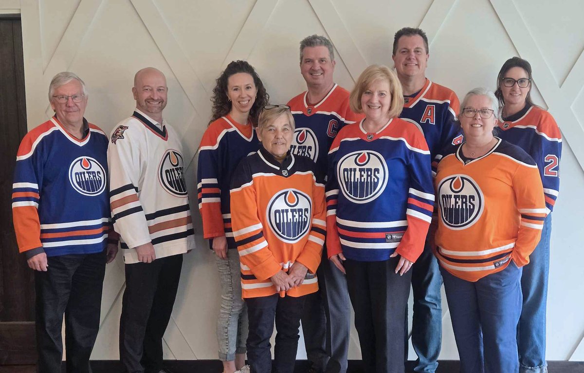 🧡💙#BGSD Board of Trustees and senior staff are proudly showing their #Oilers Pride and cheering on 🇨🇦's team in the #stanleycupfinals! 🏒  🏆🥰 #GoOilers