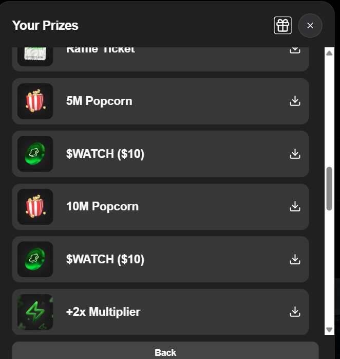 Burned a ton of $SANDY tokens on the Popcorn Machine from Sandwatch team. 

I won:
-$25 worth of allo of the upcoming $WATCH tokens
-Around 10 raffle tickets ($10K prize)
-40M of Popcorn (utility to be disclosed)

I'm holding 2 Premium seat NFTs
Bought: 0.5 SOL, now: 0.7 SOL