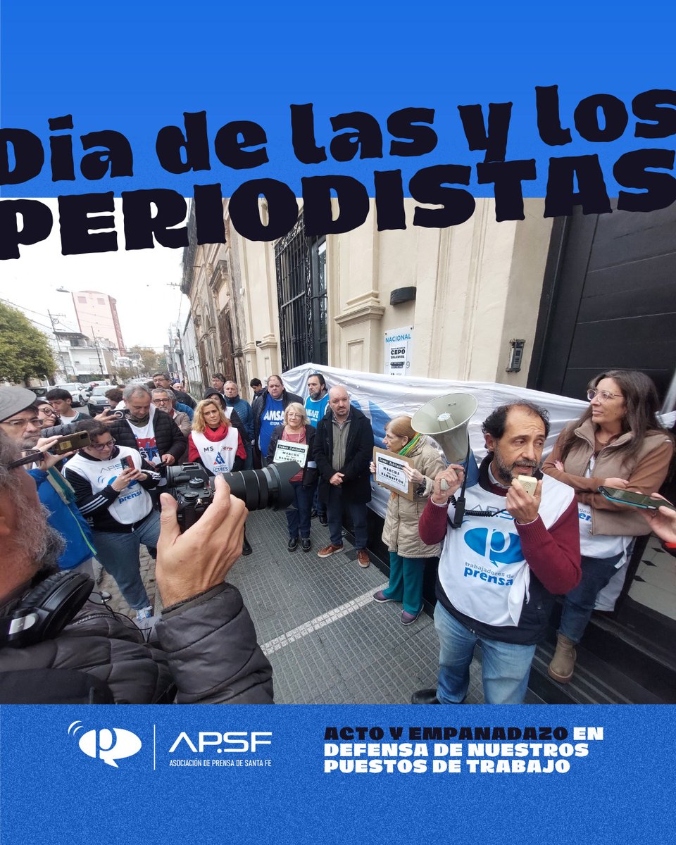 📢🥟En la víspera del día de las y los periodistas, acto y empanadazo en defensa de nuestros puestos de trabajo