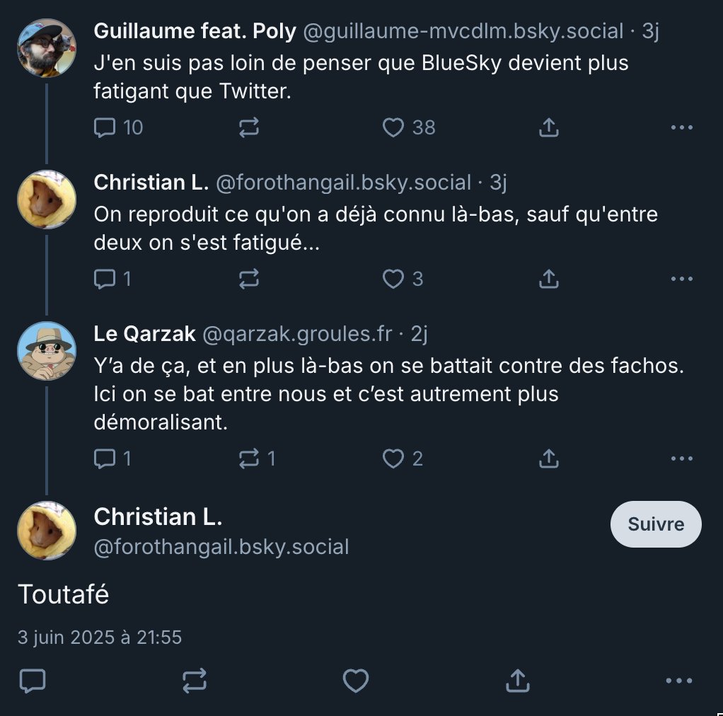 Le réseau des losers nous regrette déjà mdr.