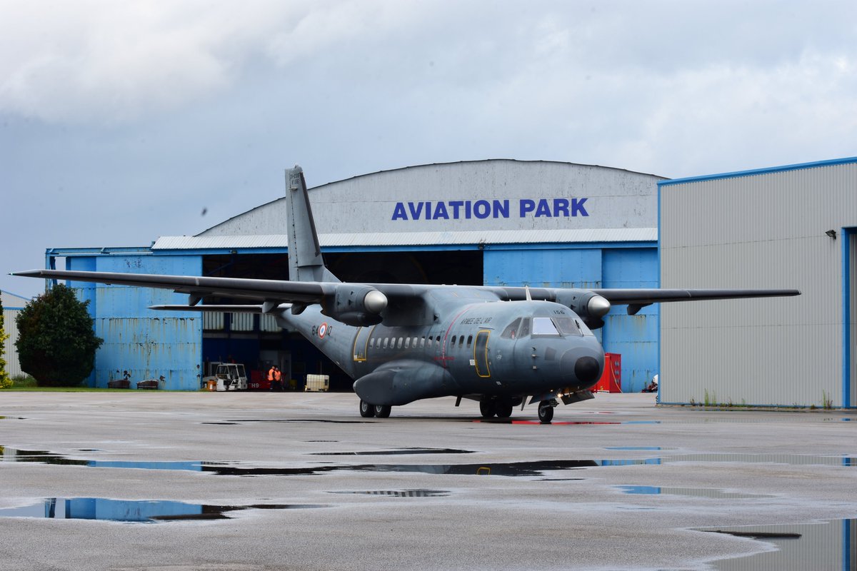 French Air Force CN235 156 / 64-IQ arriving at Hawarden yesterday bringing ground equipment.