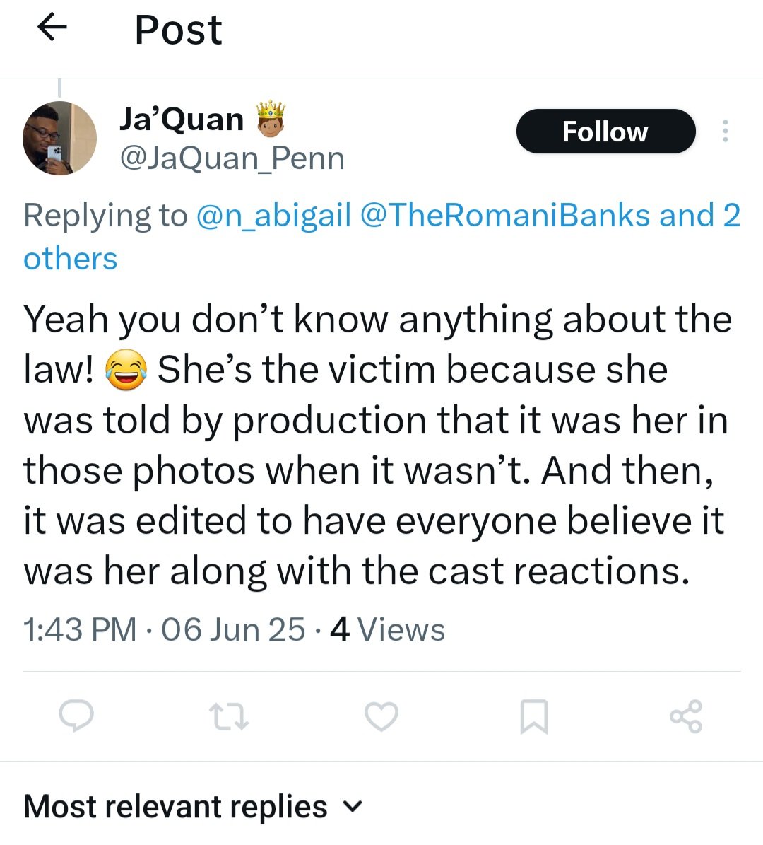 This fool and tool JaQuan_Penn 👇🏾 came up in my replies talking trash and then blocked me but is posing questions to me. Why does society allow people with two brain cells to get access to social media? We need to implement a minimum IQ requirement! Ugh #RHOA