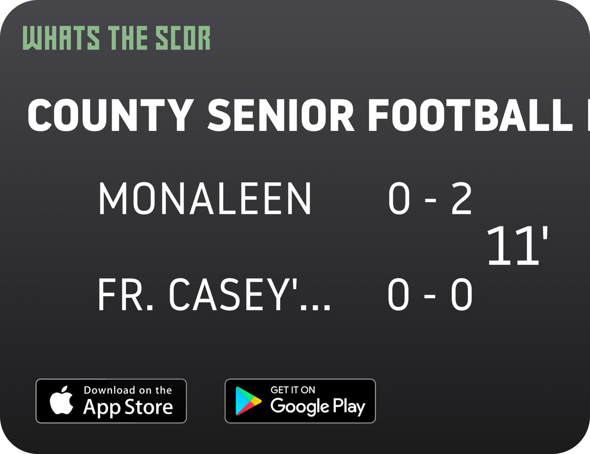 Monaleen GAA (@monaleengaa) on Twitter photo Get Live Score Updates straight to your phone, download Whats The Scor. Follow us on <a href="/WhatstheScor/">Whats The Scór</a> Get Live Score Updates straight to your phone, download Whats The Scor. Follow us on <a href="/WhatstheScor/">Whats The Scór</a>