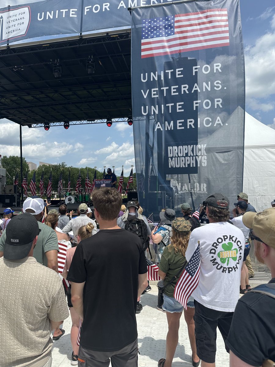 Here in DC at the “Unite For Veterans, Unite For America” rally. Trump has declared war on the VA and our veterans. We’re here today standing with our veterans. Huge crowd.