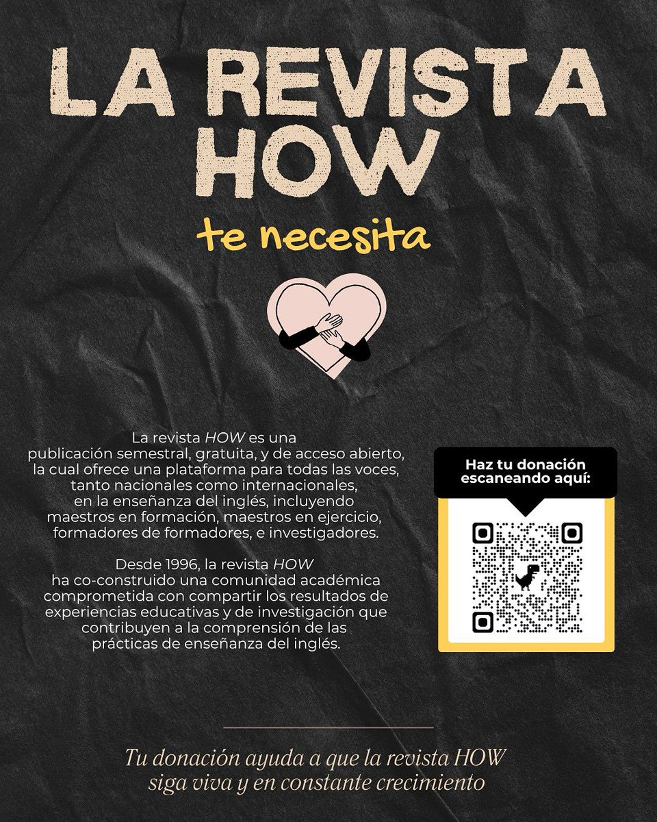 ASOCOPI (@asocopi) on Twitter photo ¡La revista HOW te necesita! 📙
Hoy puedes ayudarnos a mantener viva una comunidad académica crítica y en constante crecimiento 🌱Haz tu donación escaneando el código QR 💸 Te llevará directamente a la sección de “Donaciones” en nuestro sitio web (Si tienes dudas, contáctanos) 🙏🏻 ¡La revista HOW te necesita! 📙
Hoy puedes ayudarnos a mantener viva una comunidad académica crítica y en constante crecimiento 🌱Haz tu donación escaneando el código QR 💸 Te llevará directamente a la sección de “Donaciones” en nuestro sitio web (Si tienes dudas, contáctanos) 🙏🏻