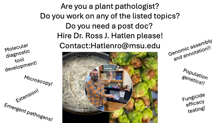 Any plant pathologist need a post doc? Check out this thread of my skills and accomplishments!