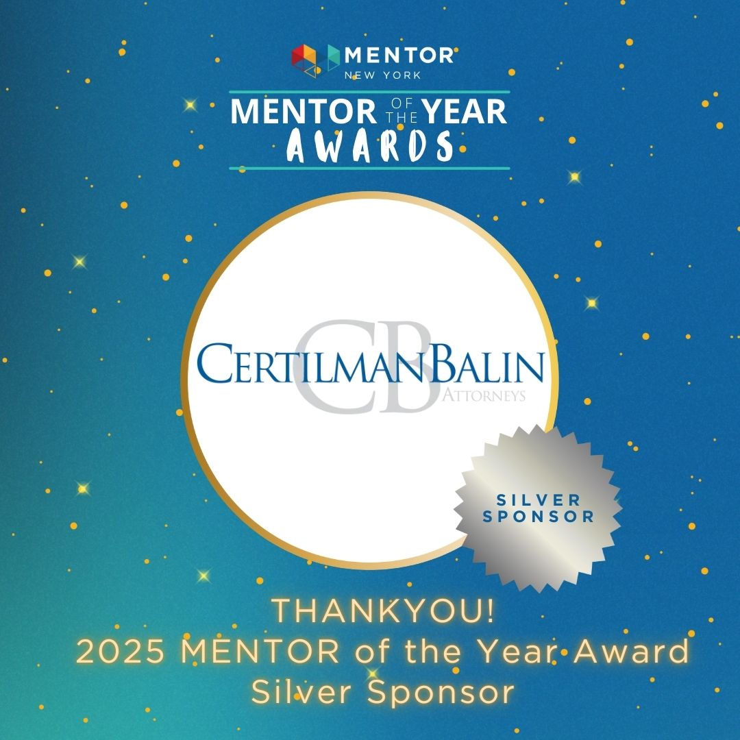 MENTOR New York (@mentornewyork) on Twitter photo Grateful to Certilman Balin for their Silver Sponsorship of the 2025 <a href="/MENTORNewYork/">MENTOR New York</a> Awards!
Big thanks to board members Brian Ziegler & Fred Skolnik for their dedication to mentoring.
๐๏ธ Celebrate with us June 18: bit.ly/MENTORawards20โฆ
#MentoringChampions Grateful to Certilman Balin for their Silver Sponsorship of the 2025 <a href="/MENTORNewYork/">MENTOR New York</a> Awards!
Big thanks to board members Brian Ziegler & Fred Skolnik for their dedication to mentoring.
๐๏ธ Celebrate with us June 18: bit.ly/MENTORawards20โฆ
#MentoringChampions