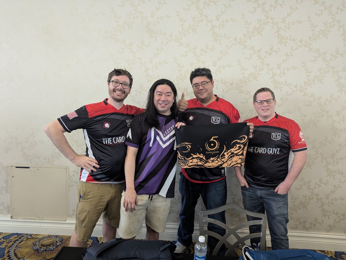 Joshua Lau (@josh_tcgz) on Twitter photo This will be my 5th US nationals event, so I decided to use the beautiful 5th anniversary playmat.
It is also the 5th Nats for <a href="/Nathan_TCGz/">Nathan Crawford</a> @willleebrad <a href="/CriticalFAB/">Michael Lau</a> too! Here's to another 5! This will be my 5th US nationals event, so I decided to use the beautiful 5th anniversary playmat.
It is also the 5th Nats for <a href="/Nathan_TCGz/">Nathan Crawford</a> @willleebrad <a href="/CriticalFAB/">Michael Lau</a> too! Here's to another 5!