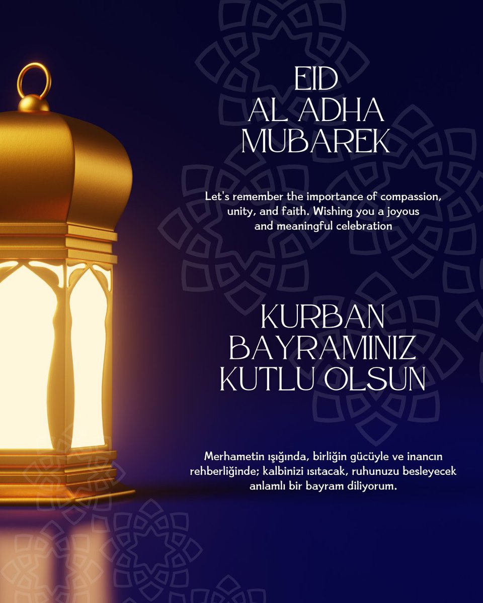 Dr. Mustafa K. Baskaya, MD (@drbaskaya) on Twitter photo 🕊️ Eid al-Adha Mubarak | Kurban Bayramınız Kutlu Olsun 🕊️
Wishing everyone a healthy, peaceful, and meaningful Eid al-Adha.
Herkese sağlıklı, huzurlu ve anlam dolu bir Kurban Bayramı dilerim.
🌐 Twitter / Facebook / YouTube / Instagram: <a href="/DrBaskaya/">Dr. Mustafa K. Baskaya, MD</a>
#EidMubarak #KurbanBayramı 🕊️ Eid al-Adha Mubarak | Kurban Bayramınız Kutlu Olsun 🕊️
Wishing everyone a healthy, peaceful, and meaningful Eid al-Adha.
Herkese sağlıklı, huzurlu ve anlam dolu bir Kurban Bayramı dilerim.
🌐 Twitter / Facebook / YouTube / Instagram: <a href="/DrBaskaya/">Dr. Mustafa K. Baskaya, MD</a>
#EidMubarak #KurbanBayramı