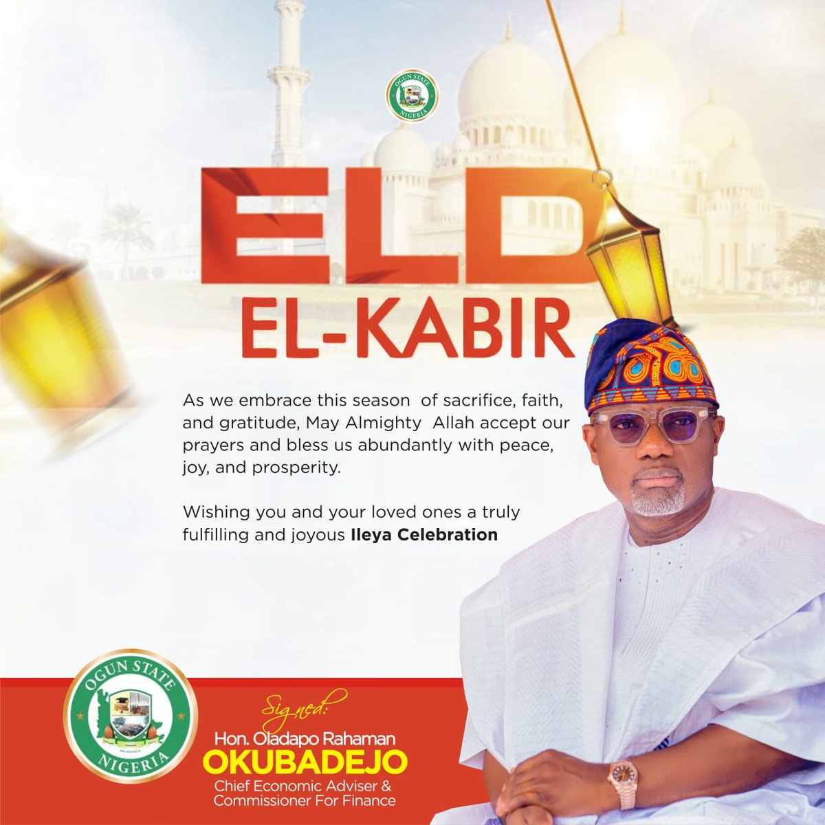 CEAOGUNSTATE's tweet image. 🌙 Eid Mubarak!
May this blessed day fill your heart with peace, your home with joy, and your life with countless blessings. Keep faith alive, spread kindness, and never stop believing in the power of hope. 🌟

Wishing you a beautiful and meaningful Eid!