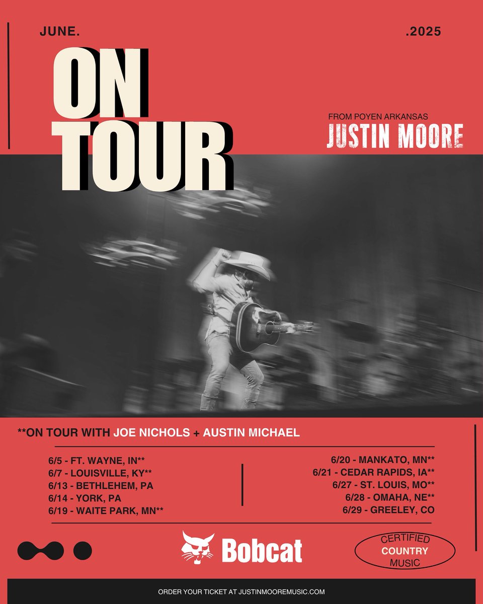 June is already off to a great start, see y’all down the road! 🍻🇺🇸  justinmooremusic.com/tour/