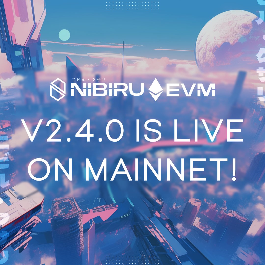 Nibiru v2.4.0 is live on mainnet!

This upgrade unlocks DELEGATECALL support in precompiles and brings full compatibility with Ethereum’s latest hard forks. It’s a major step forward for Mutli VM interoperability. Here’s what’s new 🧵

🩵 Full Release Notes: