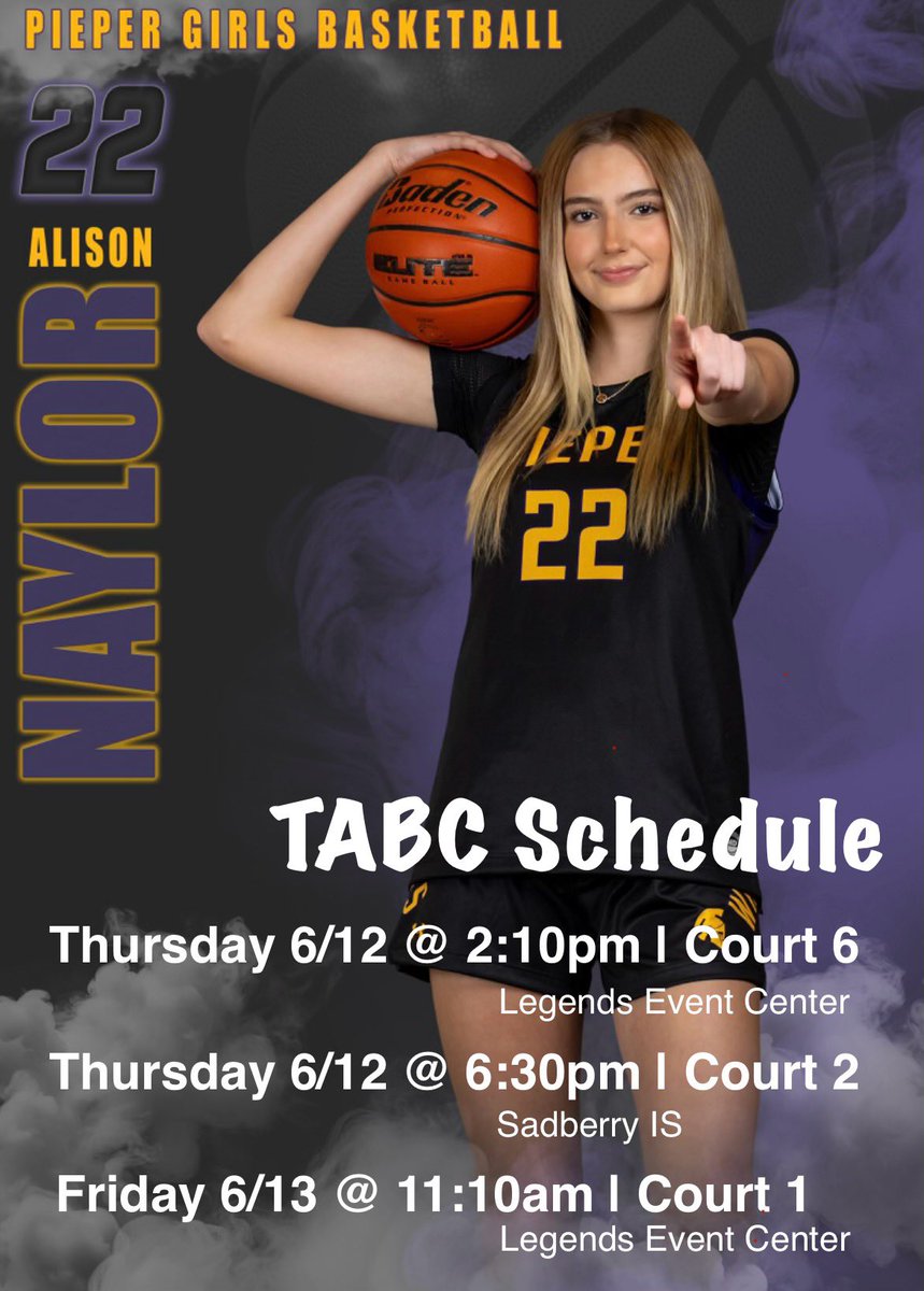 Alison Naylor (@ali_naylor_) on Twitter photo TABC 2025 Schedule! Excited to compete with my team! Let’s get it! <a href="/Tabchoops/">𝙏𝘼𝘽𝘾🏀📋</a> <a href="/piepergrlshoops/">Pieper HS Girls Basketball</a> <a href="/playerfirstgbb/">PlayerFirst Basketball</a> TABC 2025 Schedule! Excited to compete with my team! Let’s get it! <a href="/Tabchoops/">𝙏𝘼𝘽𝘾🏀📋</a> <a href="/piepergrlshoops/">Pieper HS Girls Basketball</a> <a href="/playerfirstgbb/">PlayerFirst Basketball</a>