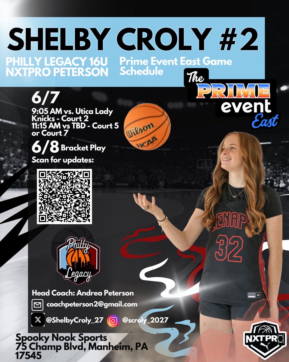 Shelby Croly (@shelbycroly_27) on Twitter photo Here is my team and I’s schedule for this weekend at The Prime Event East in Manheim, PA! Excited to get back out there. <a href="/SelectEventsBB/">Select Events Basketball</a> <a href="/Lenapegirlshoop/">Lenape Girls Basketball</a> Here is my team and I’s schedule for this weekend at The Prime Event East in Manheim, PA! Excited to get back out there. <a href="/SelectEventsBB/">Select Events Basketball</a> <a href="/Lenapegirlshoop/">Lenape Girls Basketball</a>