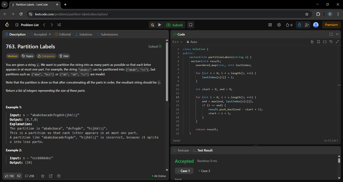_a_m_i_t_1's tweet image. Day 349 of #360DaysOfCode.

Solved Partition Labels using the Greedy approach.