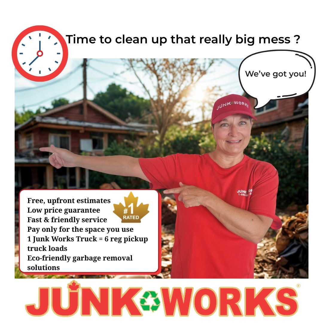 So, you've let it go, that big mess. 🤭🫣😬

No worries, life happens ! 

We're coming for all that junk cluttering up your yard or home ! 🚛

Sherry says, don't be shy, give us a call or book online : 
junk-works.ca

Our pro crew will recycle♻️ it 
#halifaxns