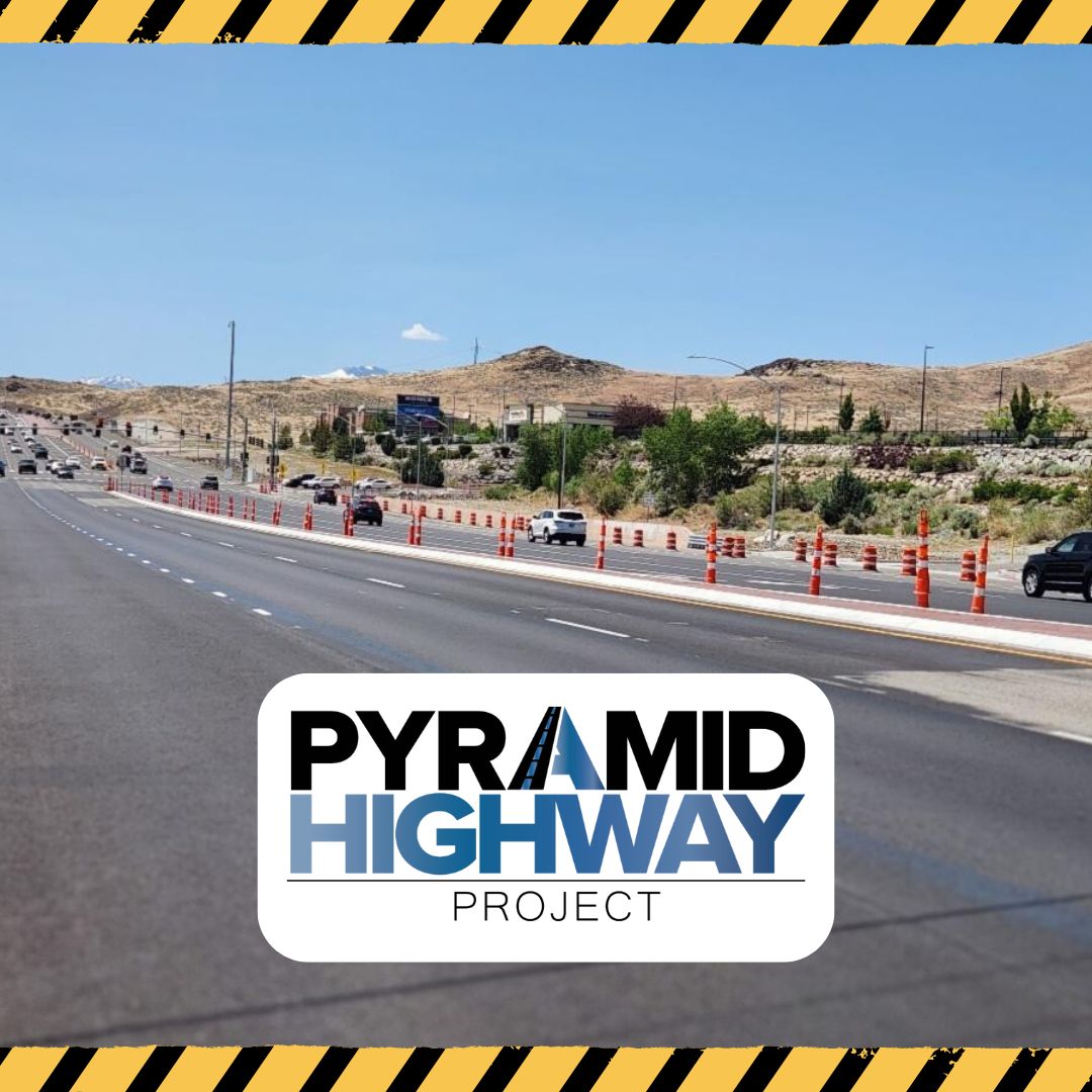 The Pyramid Highway Project is almost complete! 🚧

Open grade paving north of Los Altos Parkway begins Sunday, June 8 at 8 p.m., and will last through Wednesday June 11 at 6 a.m..

Drivers can expect nightly, single-lane closures. Two lanes of traffic in each direction will