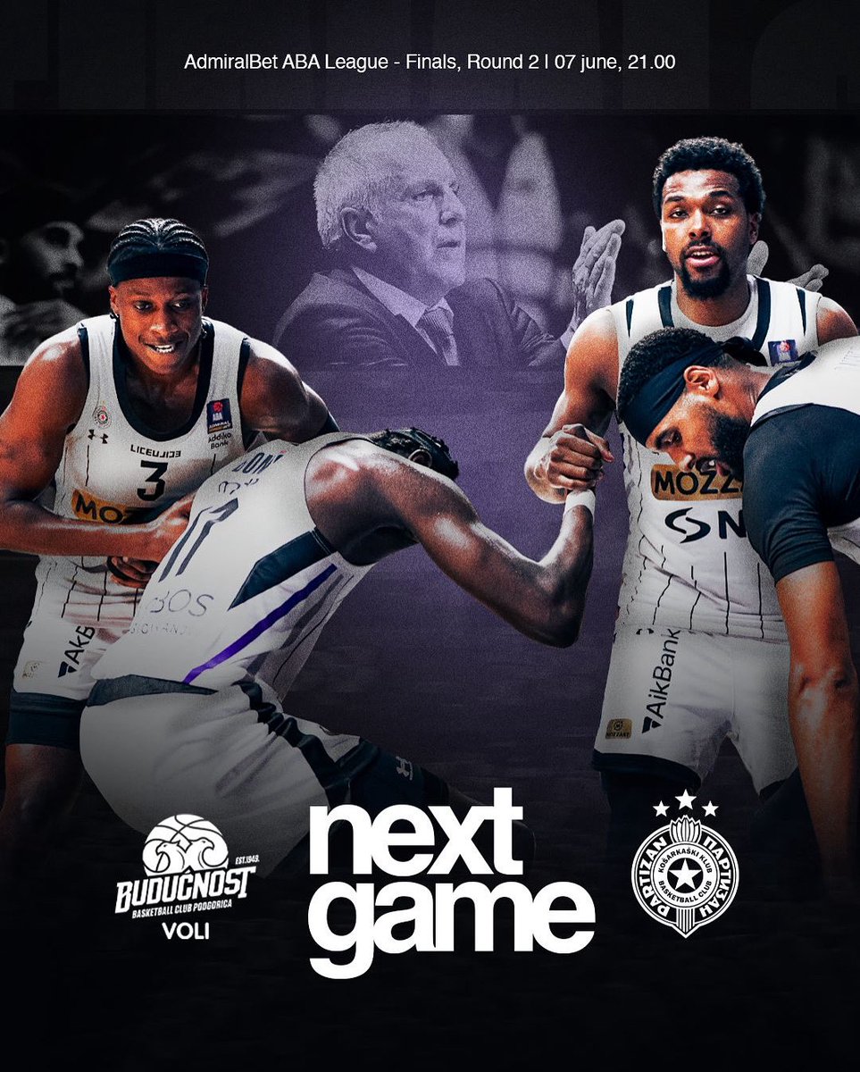Sledi druga utakmica finalne serije AdmiralBet ABA lige: Parni valjak sutra ponovo na Budićnost!✊🏽⚫️⚪️

🗣️ partizan.basketball/vesti/aktuelno…

#KKPartizan #ABALiga
