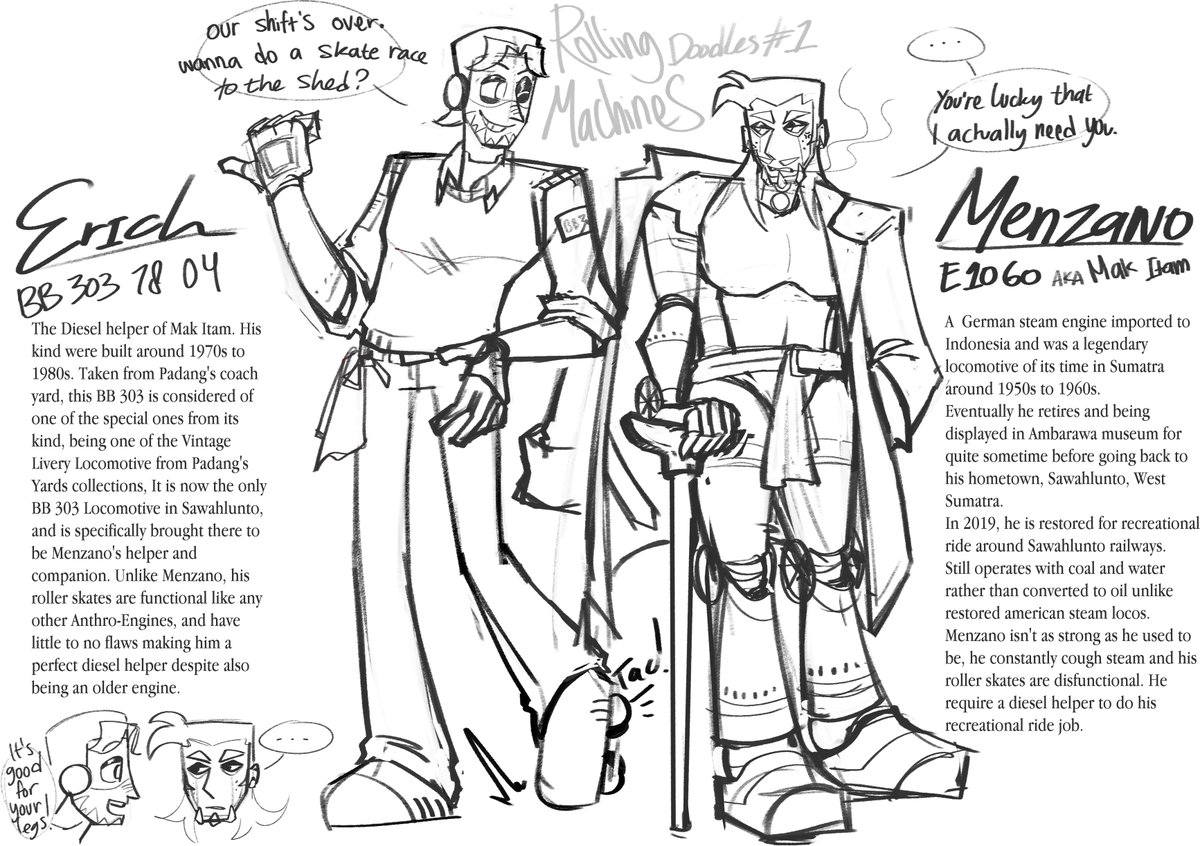 ZMBOFFNDR || N-19 Day 2 @ CFXX‼️ (@zombieoffender) on Twitter photo sharing some of my train OCs that I will turn into something pretty big... i wanna show it to y'all and make y'all know more about these fellas... and maybe some others too!!! oh, i cant wait to draw more of em ^u^
#RollingMachines #ocart #ZMBoc sharing some of my train OCs that I will turn into something pretty big... i wanna show it to y'all and make y'all know more about these fellas... and maybe some others too!!! oh, i cant wait to draw more of em ^u^
#RollingMachines #ocart #ZMBoc