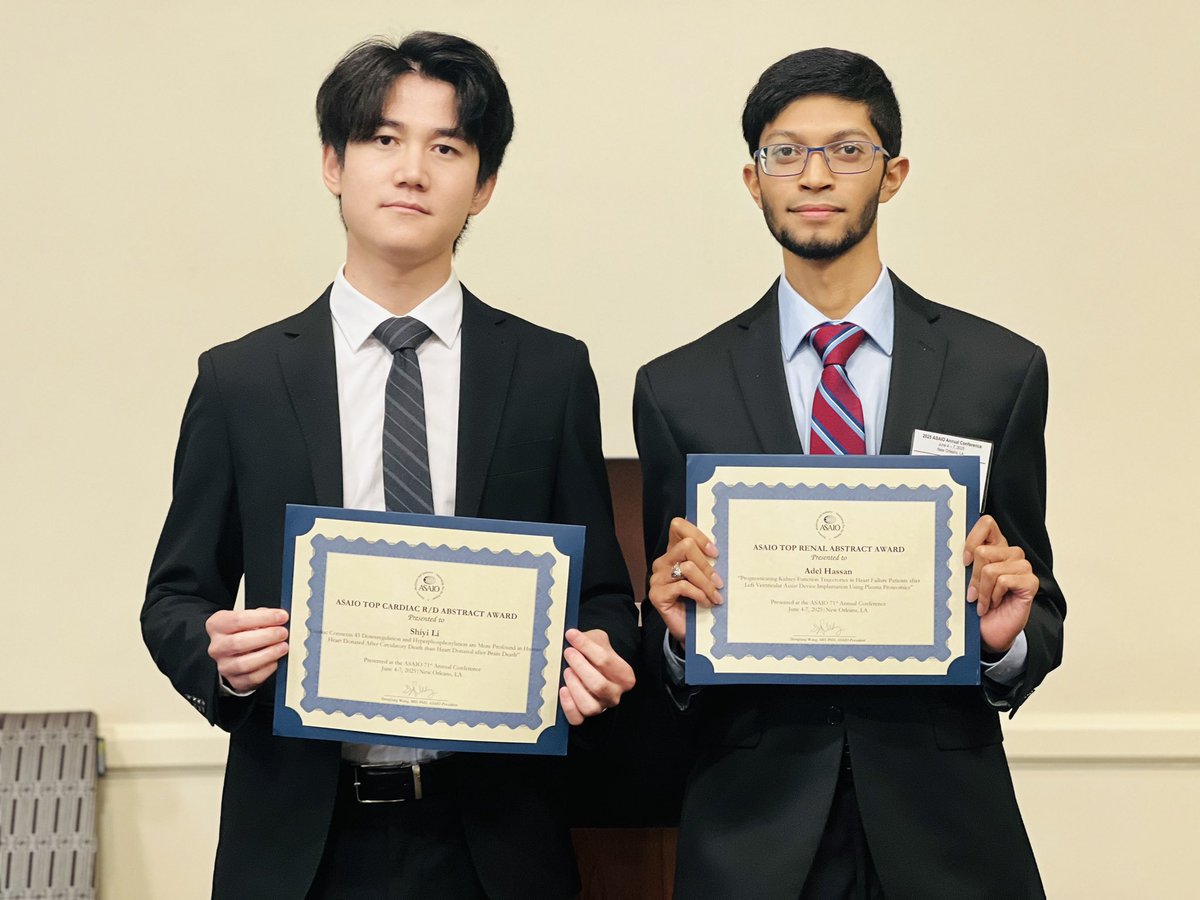 Nandan Kumar Mondal (@nkmondal) on Twitter photo Double win! Shiyi Li & Adel Hassan from <a href="/BCM_Surgery/">BCM_Surgery</a> take home Top Cardiac & Top Renal Abstract Presentation Awards at #ASAIO2025! 2 out of 6 top abstracts from our lab! #ProudMentor of these rockstars! <a href="/BCMFromtheLabs/">From the Labs at Baylor College of Medicine</a> <a href="/BCM_CVRI/">BCM_CVRI</a> <a href="/BCM_SOAR/">bcm_soar</a> <a href="/bcmhouston/">BCMHouston</a> <a href="/ASAIO8/">ASAIO</a> <a href="/BCMHeart/">BCM Cardiology</a> Double win! Shiyi Li & Adel Hassan from <a href="/BCM_Surgery/">BCM_Surgery</a> take home Top Cardiac & Top Renal Abstract Presentation Awards at #ASAIO2025! 2 out of 6 top abstracts from our lab! #ProudMentor of these rockstars! <a href="/BCMFromtheLabs/">From the Labs at Baylor College of Medicine</a> <a href="/BCM_CVRI/">BCM_CVRI</a> <a href="/BCM_SOAR/">bcm_soar</a> <a href="/bcmhouston/">BCMHouston</a> <a href="/ASAIO8/">ASAIO</a> <a href="/BCMHeart/">BCM Cardiology</a>
