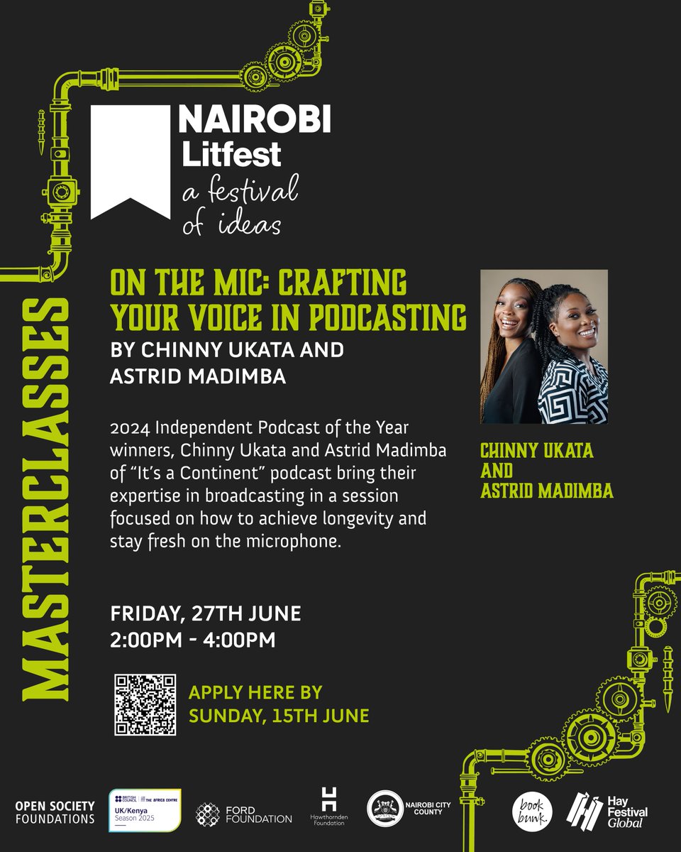NBO Litfest (@nbolitfest) on Twitter photo #NBOLitfest Masterclass: On the Mic
Learn how to craft a lasting, authentic podcast voice with 2024 Independent Podcast of the Year winners <a href="/itsacontinent/">It’s a Continent Podcast</a> podcast. Perfect for podcasters and storytellers aiming to stay fresh and engage audiences.
Apply: bit.ly/4kShknt #NBOLitfest Masterclass: On the Mic
Learn how to craft a lasting, authentic podcast voice with 2024 Independent Podcast of the Year winners <a href="/itsacontinent/">It’s a Continent Podcast</a> podcast. Perfect for podcasters and storytellers aiming to stay fresh and engage audiences.
Apply: bit.ly/4kShknt