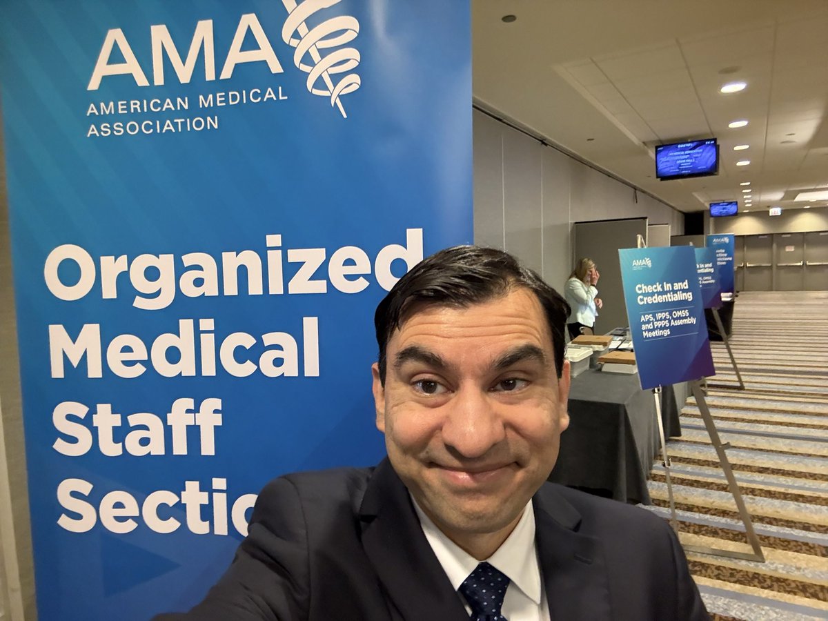 VivekRaoMD's tweet photo. Excited to be in Chicago for the 2025 @AmerMedicalAssn Annual Meeting. I have the privilege of being part of the delegation representing Texas physicians at the AMA House of Delegates as we develop policy to guide the organization.
#EctorCMS @texmed https://t.co/TL9tR8WLy7