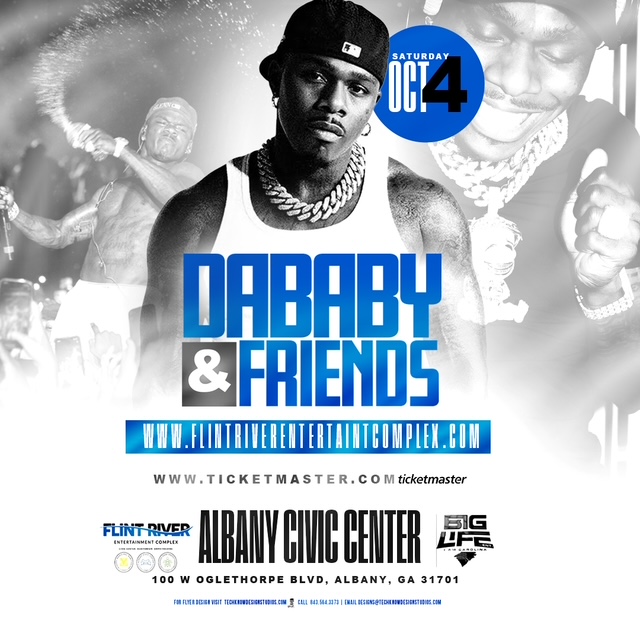 🚨 ON SALE NOW 🚨

Get your tickets for DaBaby and Friends at the Albany Civic Center! Catch them on Saturday, October 4. 🎶🎤

🎟️ ticketmaster.com/event/220062BB…
or in person at the Georgia’s Own Box Office located at the Albany Civic Center