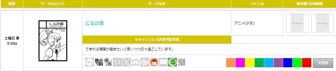 projectNIRU's tweet image. 東が半分使えない中でどうなるかと思ってましたが、参加枠頂けました。土曜日東地区ケ20aでございます。今夏はりりかが三サークル！