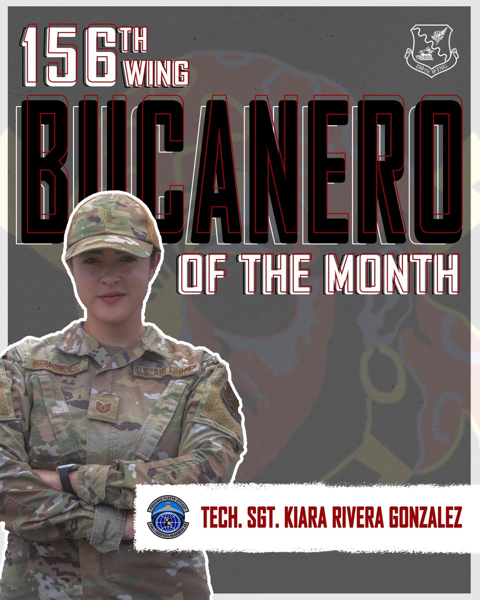 Please give it up for our Bucanero of the month for June! 🏴‍☠️

TSgt. Kiara N. Rivera, a fleet management and analysis system specialist with the 156th LRS, ensures vehicle assets are mission-ready and aligned with operational demands by managing the 141st AMSS Divestment Process.