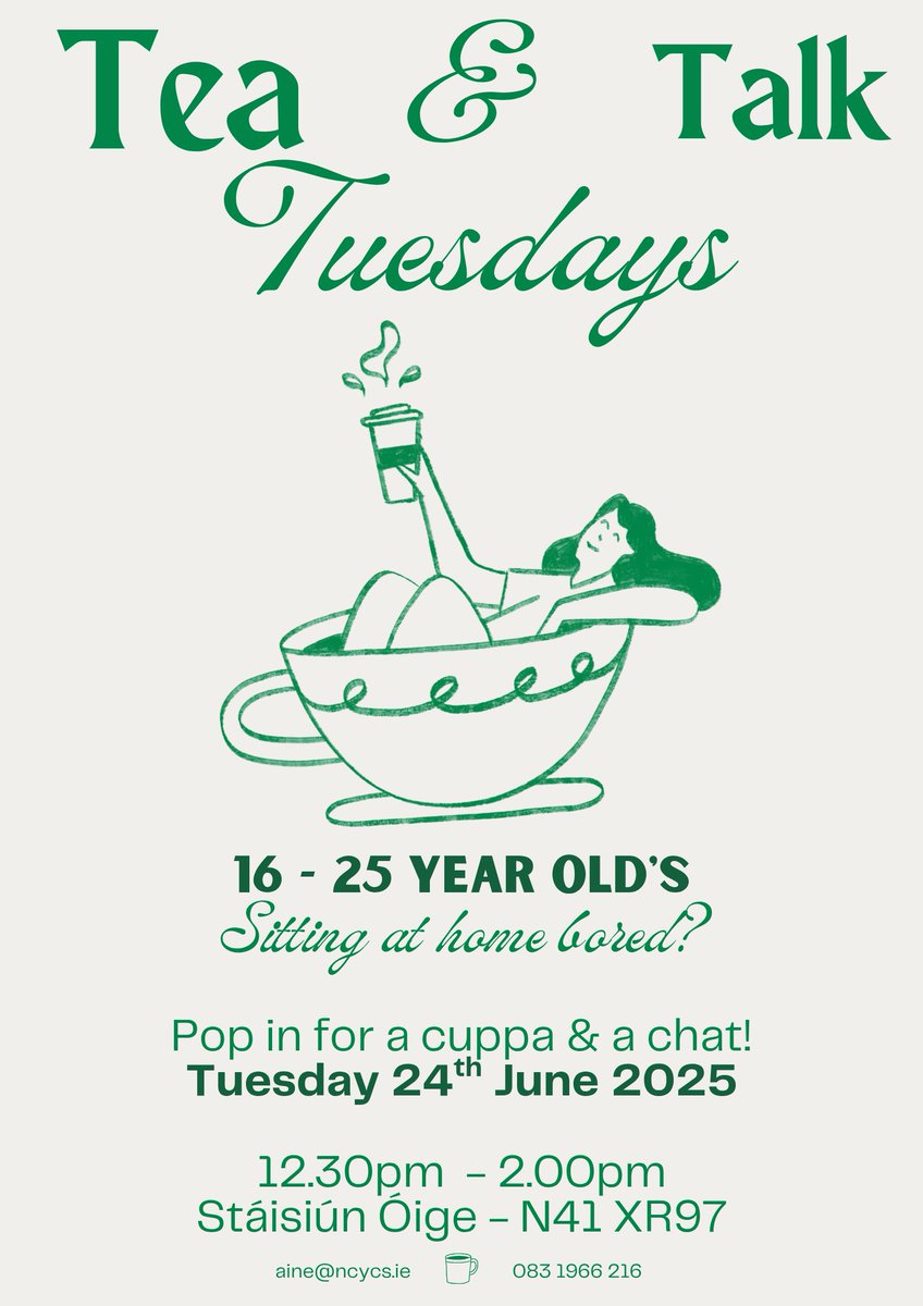 Happy Friday Folks! 🤠

Our next Tea &amp; Talk Tuesday will be on the 24th of June! We lobe to see you, pop in for an hour or maybe even just 10 minutes! You are always welcome..💘 

Have a great weekend! 🤩