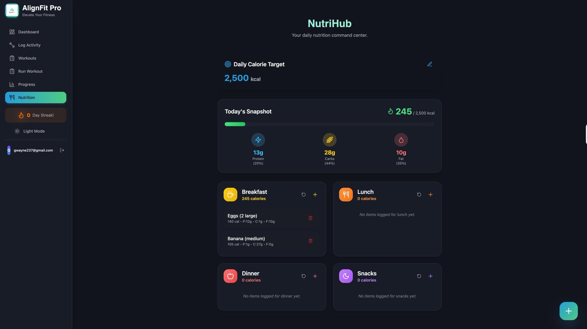 Yo, check out my fitness app tracker I made on #HostingerHorizons this is straight fire!!! This can log your meals, make workouts, track workings and your weight progress and has a dope dashboard.  Check it out here!!! …let-scorpion-205552.hostingersite.com