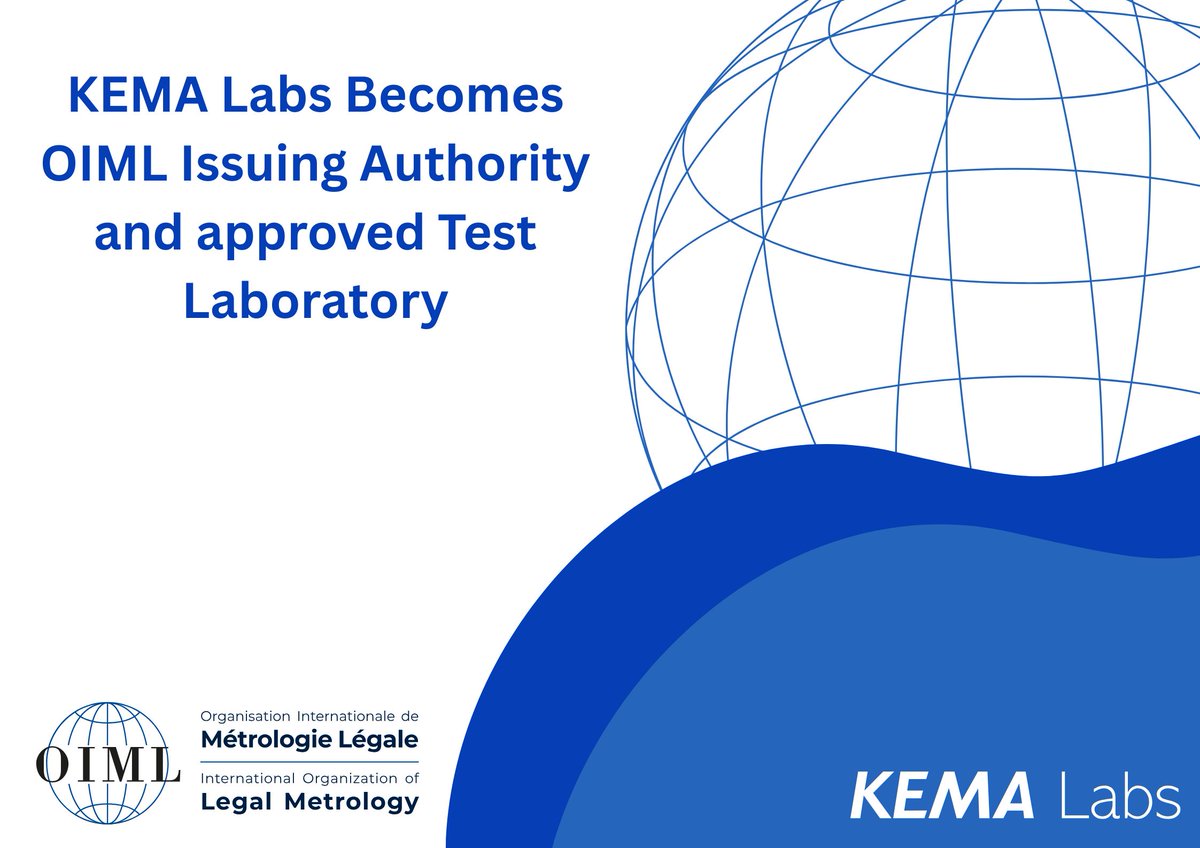cesispa's tweet photo. 📢 KEMA Labs is now an official OIML Issuing Authority & approved Test Lab! A key step in strengthening global legal metrology services. We offer streamlined certification for energy meters, cutting time-to-market & costs.
https://t.co/sPjPJ2F4jj
#OIML #KEMALabs #Certification #EnergyTransition #CESI #CESISpA