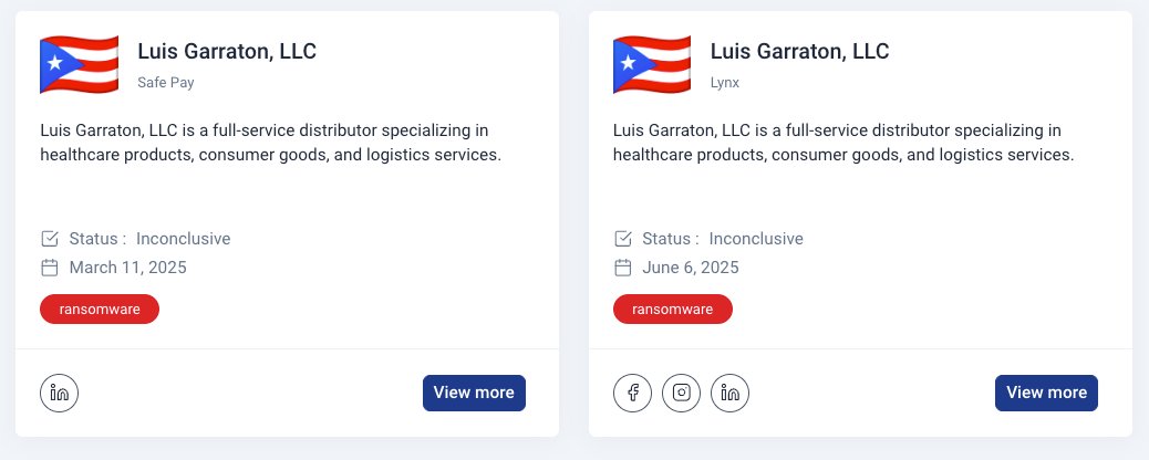 _venarixES_'s tweet image. El grupo #Lynx #ransomware afirma haber #hackeado a Luis Garratón, LLC (lgipr.com), con sede en #Bayamon, #PuertoRico 🇵🇷, ofrece servicios de distribución y logística, especializado en productos de atención médica y bienes de consumo... Este es el 2do. #ciberataque…