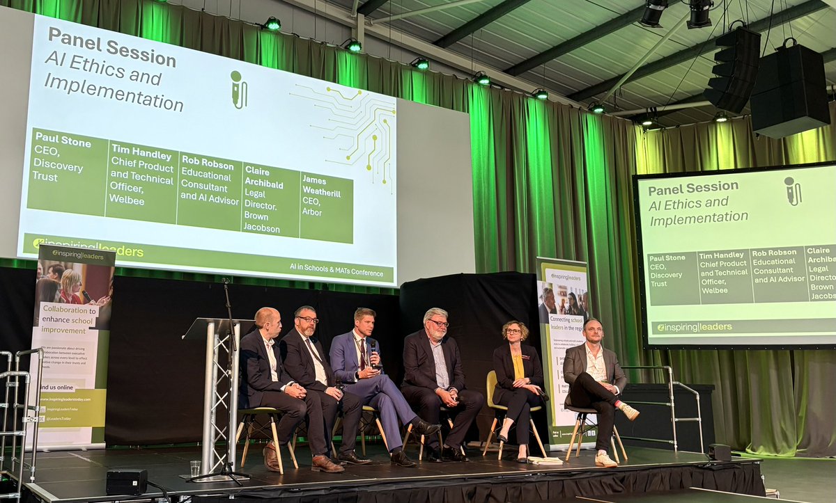 Panel session at the <a href="/leaderstoday/">Inspiring Leaders</a> #AIconference <a href="/WelbeeUK/">Welbee</a> <a href="/Discoverytrust/">Discovery Trust</a> <a href="/ArborEdu/">Arbor Education</a> #AIinEducation #inspiringleaders