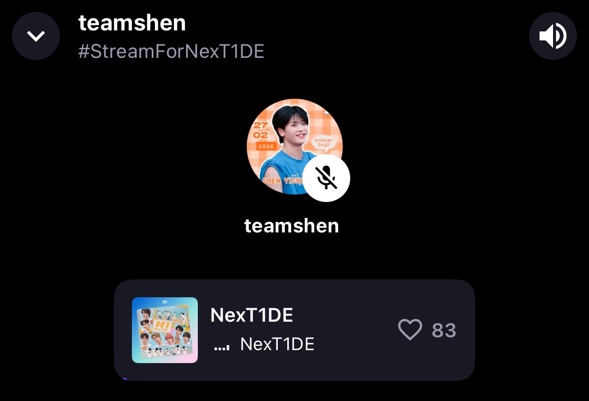 บรรยากาศตอนนี้ดีสุด ๆ 🌊 เข้ามาฟังเพลงเพราะ ๆ ด้วยกันนะคะ 🙂‍↕️🧡

🔗stationhead.com/teamshen

#StreamForNexT1DE 
#申义晟 #เซินอี้เซิ่ง #SHEN 
#NexT1DE #NexT1DE_SHEN