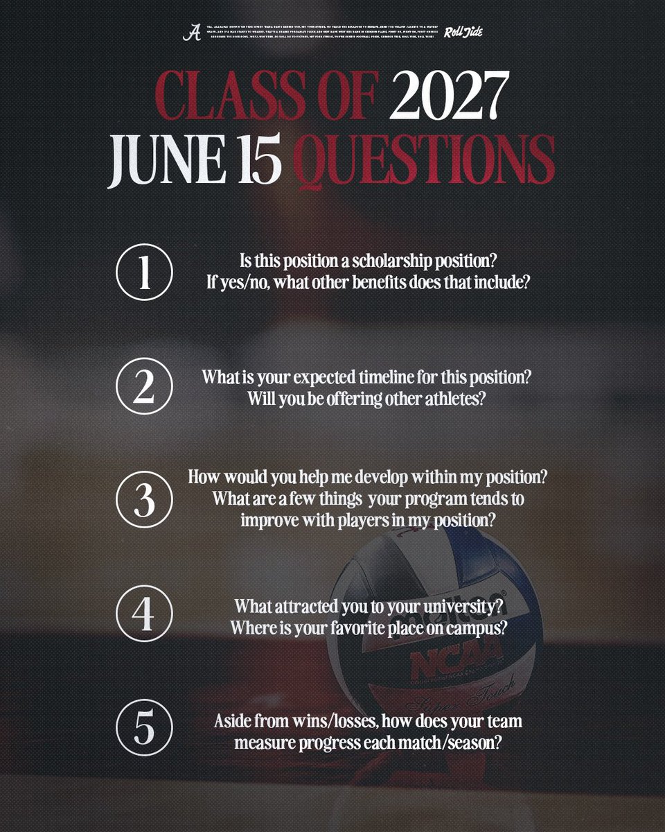Class of 2027... it's almost your time! 🙌 

Here are a few good questions to ask as you prepare for calls. 📱

Also… It’s ok to let schools know beforehand if you are/are not interested. This saves both parties time.

Enjoy your journey! 🙌