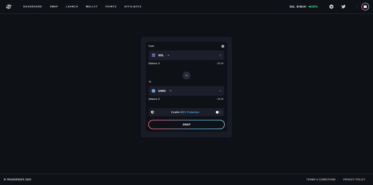 Lightning-fast trades and the lowest swap fees on the market. 

We compare every liquidity pool and optimize your settings to ensure you always get the best price in each swap.

Stay tuned for the official launch details!
Tradersdex Team

#crypto #swap #dex #exchange
