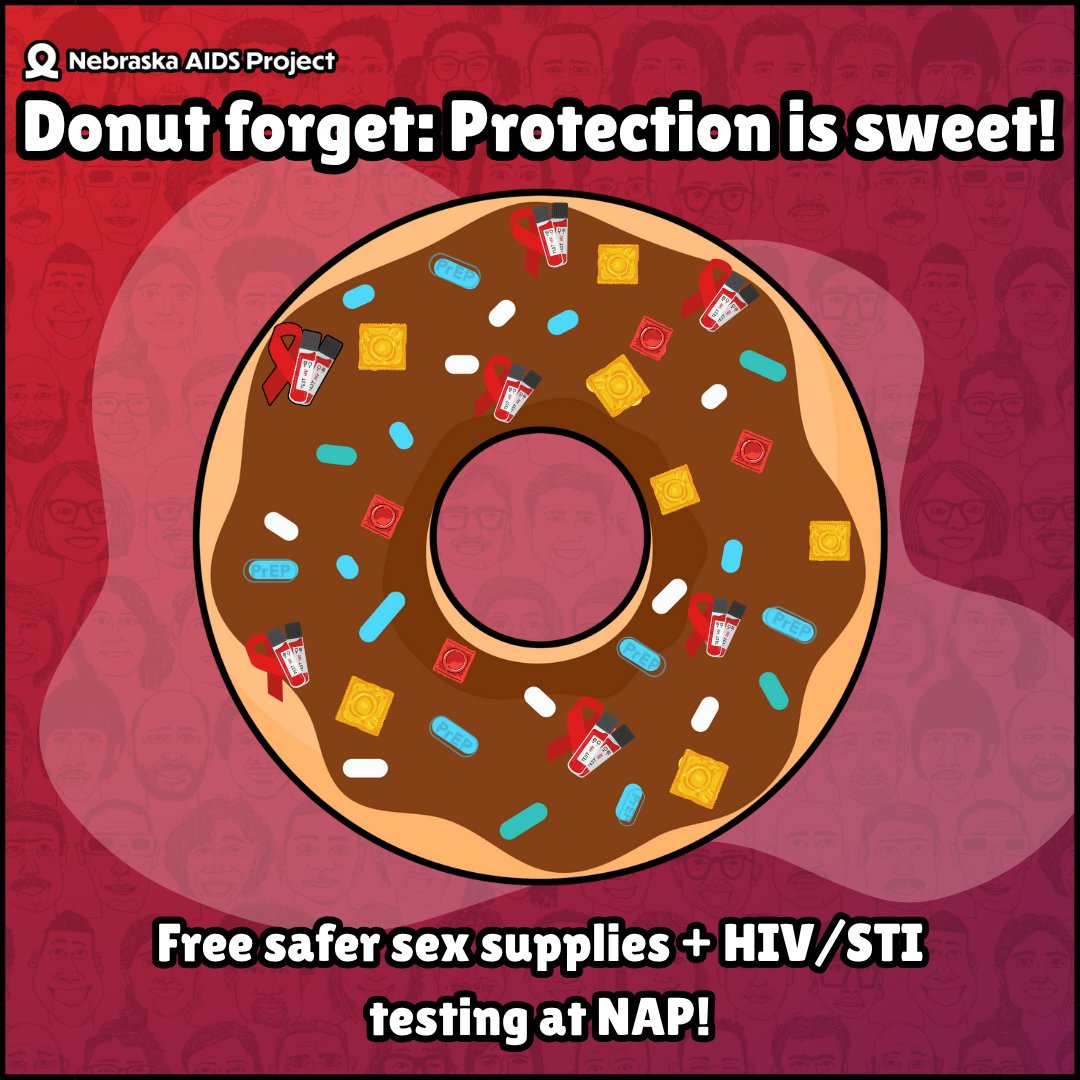 📷 It’s National Donut Day, and we’re serving up something even better than a frosted treat, free HIV/STI testing, and safer sex kits!
Donut let your health take a back seat!

#DonutForget #SaferSexIsSweet #NationalDonutDay #HIVAwareness  #NebraskaAIDSProject