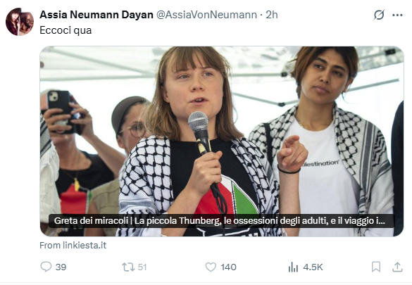 ciaosononuovoqu's tweet photo. ChatGPT fammi un articolo su Greta Thunberg, parti da un aneddoto personale, ricorda che non ha finito la scuola, sì ok ma frasi più lunghe, metti un'altra volta che non ha finito la scuola, ecco, aggiungici sarcasmo, no, anzi, sarcasmo pop scafato, perfetto, "eccoci qua". https://t.co/DUcOzino1s