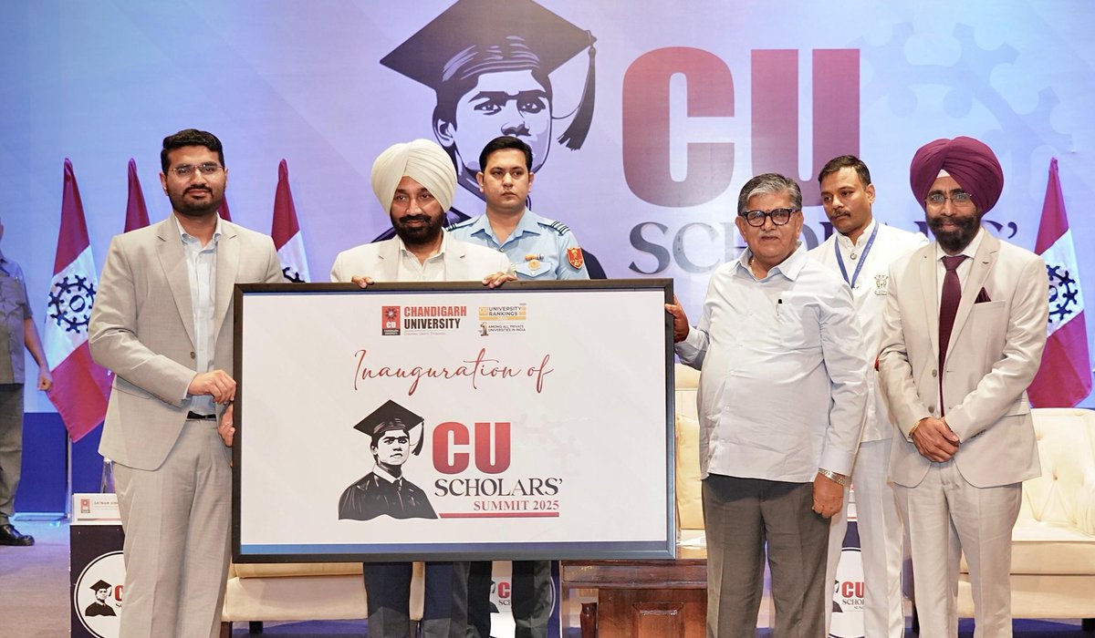 Gulab Chand Kataria (@gulab_kataria) on Twitter photo Honoured to attend the 1st CU Scholar Summit 2025 at <a href="/Chandigarh_uni/">Chandigarh University</a>, Gharuan.
FelicitatedтАЛ bright students from 20 states with Academic-cum-Merit Scholarships alongside MP & Chancellor @satnamsandhump
#CUScholarSummit2025 #YouthEmpowerment #EducationForAll #PunjabRajBhavan Honoured to attend the 1st CU Scholar Summit 2025 at <a href="/Chandigarh_uni/">Chandigarh University</a>, Gharuan.
FelicitatedтАЛ bright students from 20 states with Academic-cum-Merit Scholarships alongside MP & Chancellor @satnamsandhump
#CUScholarSummit2025 #YouthEmpowerment #EducationForAll #PunjabRajBhavan